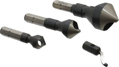 Vargus - 4 Piece, 5/16 to 13/16" Head Diam, Single End Countersink Set - Caliber Tooling