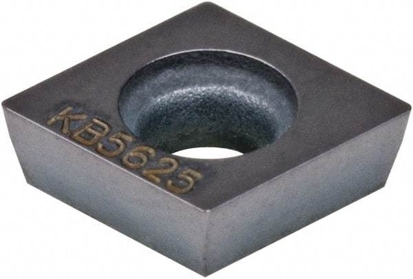 Kennametal - CPGW21.52 C Grade KB1630 PCBN Turning Insert - Uncoated, 80° Diamond, 1/4" Inscr Circle, 3/32" Thick, 1/32" Corner Radius - Caliber Tooling