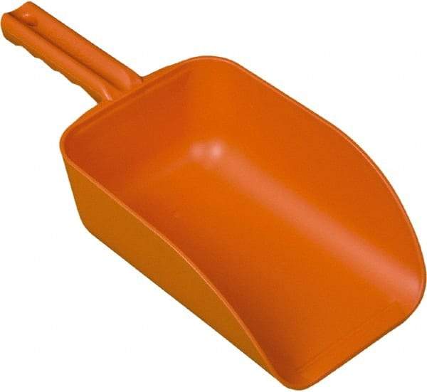 Remco - 82 oz Orange Polypropylene Flat Bottom Scoop - 5.9" Wide x 3.3" Deep Bowl, 15.1" OAL - Caliber Tooling