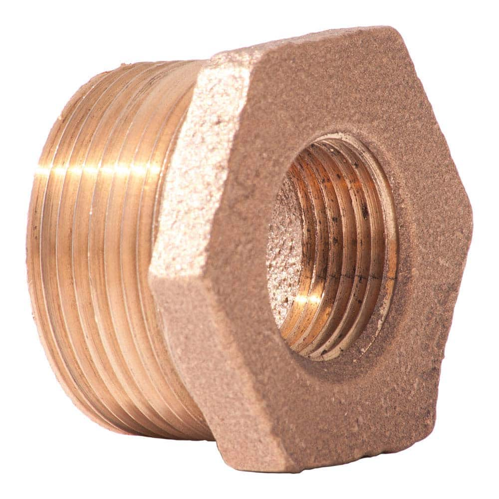 Merit Brass - Brass & Chrome Pipe Fittings Type: Hex Bushing Fitting Size: 1 x 1/4 - Caliber Tooling