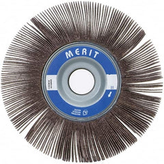 Merit Abrasives - 8" Diam, 80 Grit Ceramic Unmounted Flap Wheel - 1" Hole, 1" Wide, Coated, Medium Grade, 4,500 Max RPM , Cloth Backing - Caliber Tooling