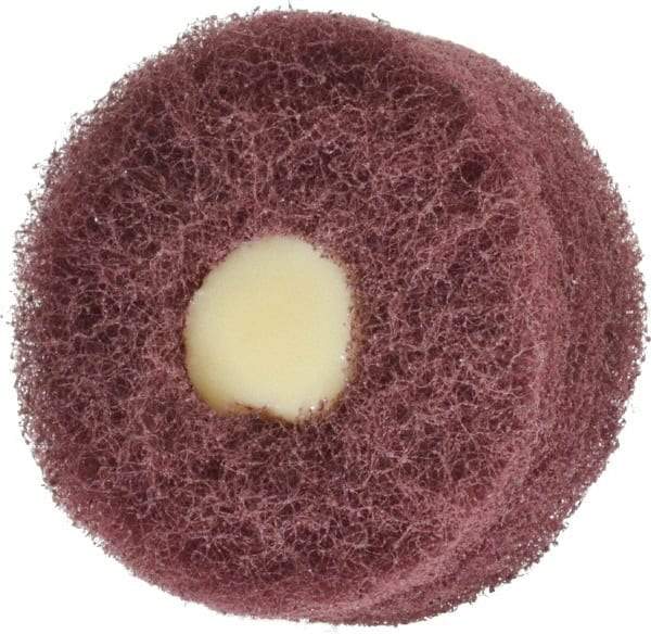 Merit Abrasives - 2" Diam, Medium Mounted Scrubber Buffing Wheel - 3 Ply, Very Fine Grade, 1/4" Shank Diam, 12,000 RPM - Caliber Tooling