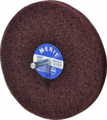 Merit Abrasives - 5" Diam, Medium Mounted Scrubber Buffing Wheel - 2 Ply, Medium Grade, 1/4" Shank Diam, 4,000 RPM - Caliber Tooling