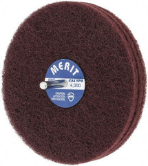 Merit Abrasives - 5" Diam, Medium Mounted Scrubber Buffing Wheel - 3 Ply, Very Fine Grade, 1/4" Shank Diam, 4,000 RPM - Caliber Tooling