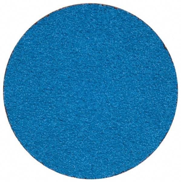 Merit Abrasives - 2" Disc Diam, 60 Grit, Zirconia Alumina Quick Change Disc - Type R Attaching System, Coated, Blue, Medium Grade, 30,000 RPM - Caliber Tooling