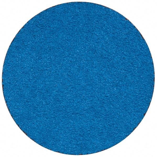 Merit Abrasives - 3" Disc Diam, 50 Grit, Zirconia Alumina Quick Change Disc - Type R Attaching System, Coated, Blue, Coarse Grade, 20,000 RPM - Caliber Tooling