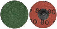 Merit Abrasives - 1-1/2" Disc Diam, 80 Grit, Zirconia Alumina Quick Change Disc - Type R Attaching System, Coated, Blue, Medium Grade, 30,000 RPM - Caliber Tooling