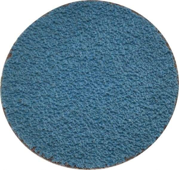 Merit Abrasives - 1-1/2" Disc Diam, 60 Grit, Zirconia Alumina Quick Change Disc - Type R Attaching System, Coated, Blue, Medium Grade, 30,000 RPM - Caliber Tooling