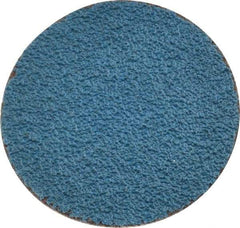 Merit Abrasives - 1-1/2" Disc Diam, 60 Grit, Zirconia Alumina Quick Change Disc - Type R Attaching System, Coated, Blue, Medium Grade, 30,000 RPM - Caliber Tooling