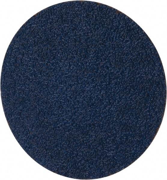 Merit Abrasives - 3" Disc Diam, 40 Grit, Zirconia Alumina Quick Change Disc - Type R Attaching System, Coated, Blue, Coarse Grade, 20,000 RPM - Caliber Tooling