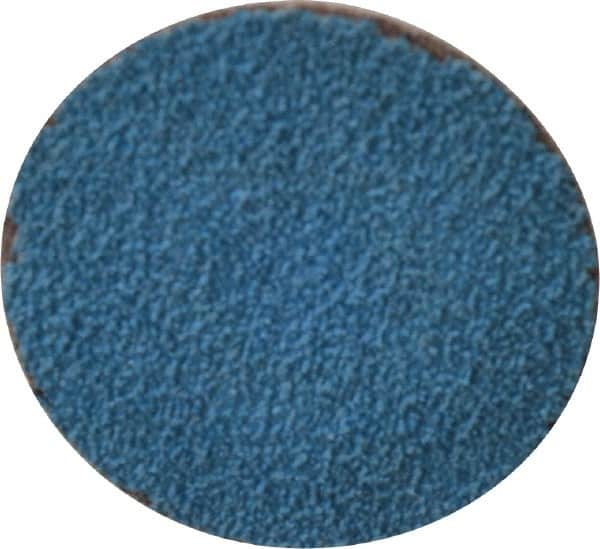 Merit Abrasives - 1-1/2" Disc Diam, 60 Grit, Zirconia Alumina Quick Change Disc - Type S Attaching System, Coated, Blue, Medium Grade, 30,000 RPM - Caliber Tooling