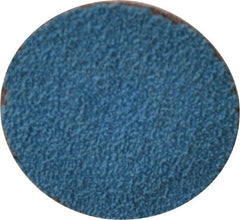 Merit Abrasives - 1-1/2" Disc Diam, 60 Grit, Zirconia Alumina Quick Change Disc - Type S Attaching System, Coated, Blue, Medium Grade, 30,000 RPM - Caliber Tooling