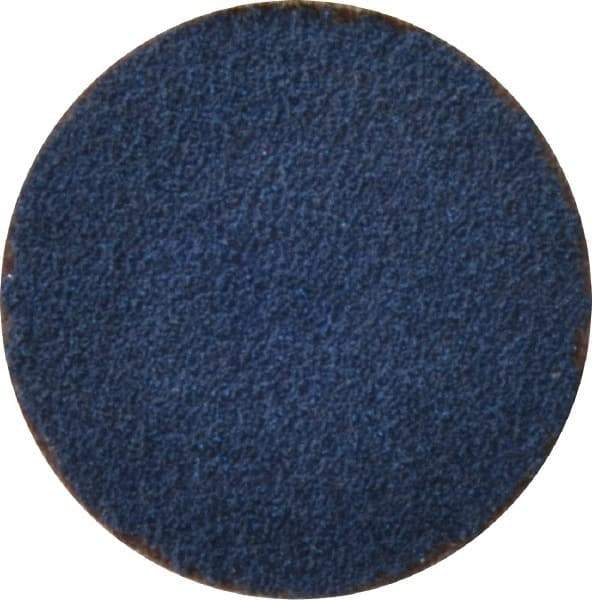 Merit Abrasives - 1-1/2" Disc Diam, 80 Grit, Zirconia Alumina Quick Change Disc - Type S Attaching System, Coated, Blue, Medium Grade, 30,000 RPM - Caliber Tooling