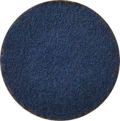 Merit Abrasives - 1-1/2" Disc Diam, 80 Grit, Zirconia Alumina Quick Change Disc - Type S Attaching System, Coated, Blue, Medium Grade, 30,000 RPM - Caliber Tooling