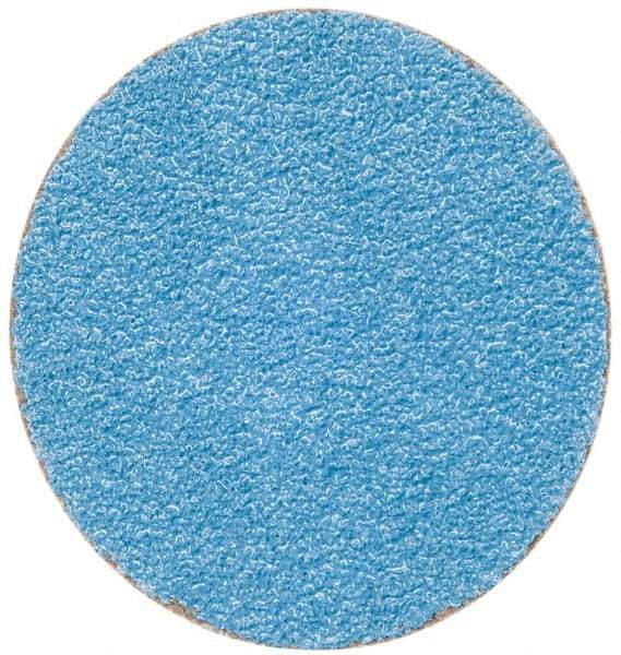 Merit Abrasives - 2" Disc Diam, 50 Grit, Zirconia Alumina Quick Change Disc - Type S Attaching System, Coated, Blue, Coarse Grade, 30,000 RPM - Caliber Tooling