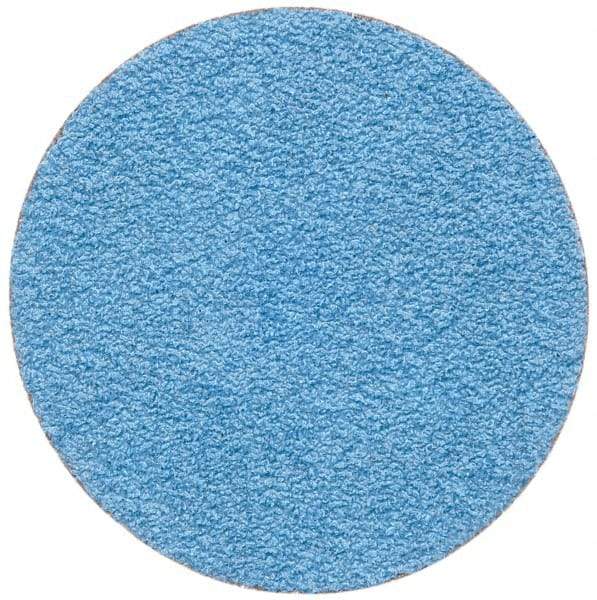 Merit Abrasives - 2" Disc Diam, 60 Grit, Zirconia Alumina Quick Change Disc - Type S Attaching System, Coated, Blue, Medium Grade, 30,000 RPM - Caliber Tooling