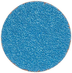 Merit Abrasives - 3" Disc Diam, 36 Grit, Zirconia Alumina Quick Change Disc - Type S Attaching System, Coated, Blue, Very Coarse Grade, 20,000 RPM - Caliber Tooling