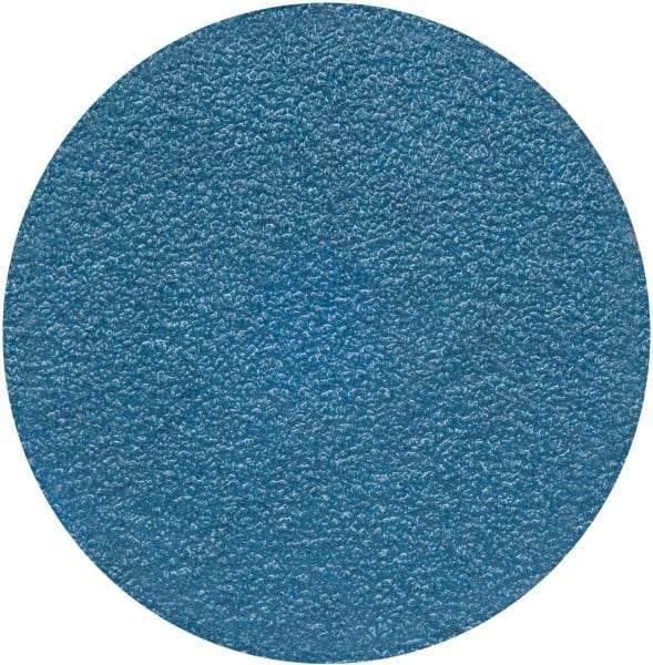 Merit Abrasives - 3" Disc Diam, 50 Grit, Zirconia Alumina Quick Change Disc - Type S Attaching System, Coated, Blue, Coarse Grade, 20,000 RPM - Caliber Tooling