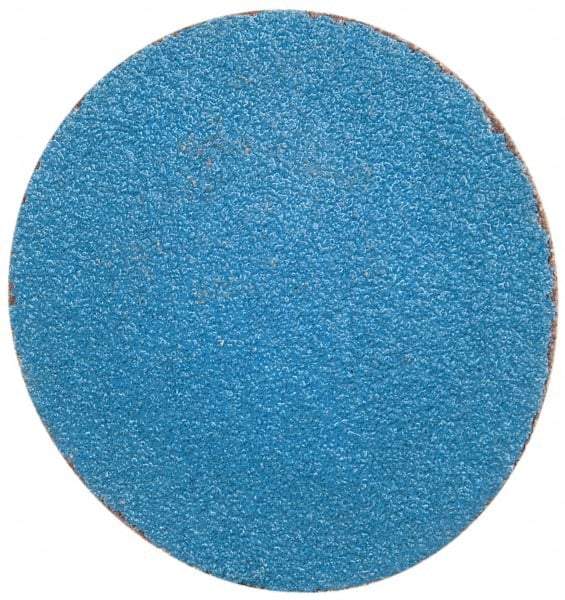 Merit Abrasives - 2" Disc Diam, 80 Grit, Zirconia Alumina Quick Change Disc - Type R Attaching System, Coated, Blue, Medium Grade, 30,000 RPM - Caliber Tooling