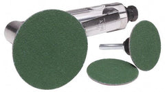 Merit Abrasives - 1" Disc Diam, 120 Grit, Zirconia Alumina Quick Change Disc - Type R Attaching System, Coated, Green, Fine Grade, 40,000 RPM, R801 Series - Caliber Tooling