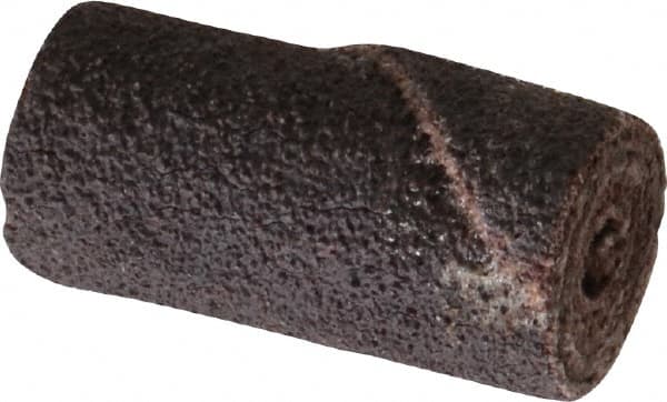 Merit Abrasives - 1/2" Max Roll Diam x 1" OAL, 60 Grit Aluminum Oxide Straight Cartridge Roll - 1/8" Pilot Hole Diam, Medium Grade - Caliber Tooling