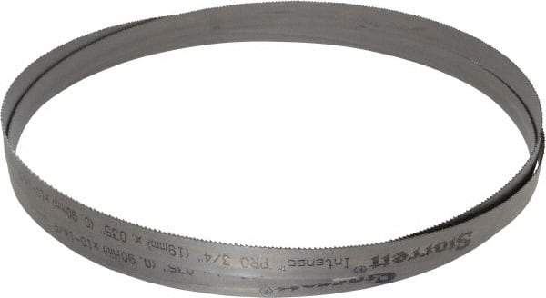 Starrett - 10 to 14 TPI, 10' Long x 3/4" Wide x 0.035" Thick, Welded Band Saw Blade - Bi-Metal, Toothed Edge, Raker Tooth Set, Contour Cutting - Caliber Tooling