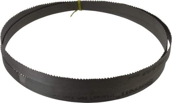 Starrett - 6 to 10 TPI, 8' 2-1/2" Long x 3/4" Wide x 0.035" Thick, Welded Band Saw Blade - Bi-Metal, Toothed Edge, Raker Tooth Set, Contour Cutting - Caliber Tooling