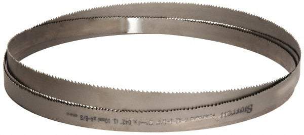 Starrett - 4 to 6 TPI, 15' 4" Long x 1-1/4" Wide x 0.042" Thick, Welded Band Saw Blade - Bi-Metal, Toothed Edge, Raker Tooth Set, Contour Cutting - Caliber Tooling