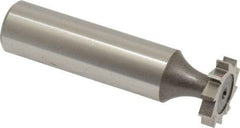 Keo - 5/8" Diam x 1/8" Face Width, High Speed Steel, 10 Teeth, Shank Connection Woodruff Keyseat Cutter - Uncoated, 2-1/8" OAL x 1/2" Shank, Straight Teeth, ANSI 405, Old Standard 5 - Caliber Tooling