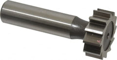 Keo - 1" Diam x 3/8" Face Width, High Speed Steel, 12 Teeth, Shank Connection Woodruff Keyseat Cutter - Uncoated, 2-3/8" OAL x 1/2" Shank, Straight Teeth, ANSI 1208, Old Standard 152 - Caliber Tooling