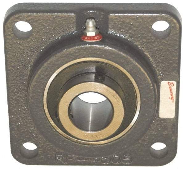 Browning - 1-1/4" ID, 4-5/8" OAL x 4-5/8" OAH 4-Bolt Flange Air Handling - 3,493 Lb Static Cap, 5,782 Lb Dyn Cap, 3-5/8" Btw Mnt Hole Ctrs, Cast Iron - Caliber Tooling