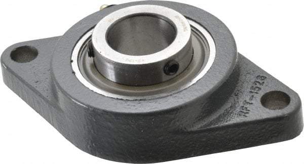 Browning - 1-1/4" ID, 6-1/8" OAL x 3-5/8" OAH 2-Bolt Flange - 3,493 Lb Static Cap, 5,782 Lb Dyn Cap, 5-1/8" Btw Mnt Hole Ctrs, Cast Iron - Caliber Tooling