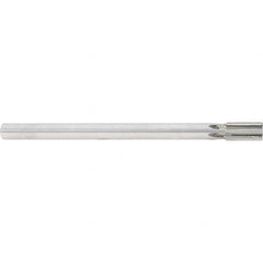 Made in USA - 5/8" Diam, 9/16" Max Diam Straight Shank, 1-1/4" Flute Length, Machine Expansion Reamer - Straight Flute, 9" OAL, Right Hand Cut, 6 Flutes, Carbide-Tipped, Bright Finish - Caliber Tooling