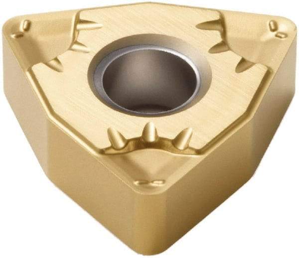 Seco - WNMG432 MF5 Grade TS2000 Carbide Turning Insert - TiAlN/TiN Finish, 80° Trigon, 1/2" Inscr Circle, 3/16" Thick, 1/32" Corner Radius - Caliber Tooling