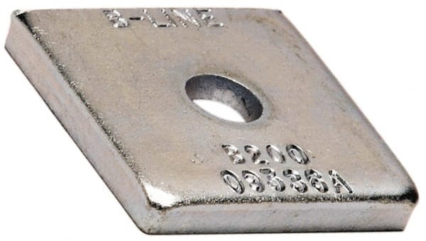 Framing Channel & Strut Accessories; Type: Square Washer; For Use With: Cooper B-Line - Channel/Strut (All Sizes Except B62 & B72); Rod Size: 3/8; Bolt Size: 3/8; Bolt Size: 3/8; Finish/Coating: Zinc Plated; Unistrut Part Number: P1063; B-Line Part Number