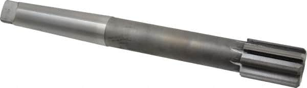 Made in USA - 1-1/2" Diam, 4MT Morse Taper Shank, 2-1/8" Flute Length, Machine Expansion Reamer - Straight Flute, 12-1/2" OAL, Right Hand Cut, 8 Flutes, Carbide-Tipped, Bright Finish - Caliber Tooling