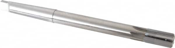 Made in USA - 23/32" Diam, 9/16" Max Diam 2MT Morse Taper Shank, 1-1/4" Flute Length, Machine Expansion Reamer - Straight Flute, 9" OAL, Right Hand Cut, 6 Flutes, High Speed Steel, Bright Finish - Caliber Tooling