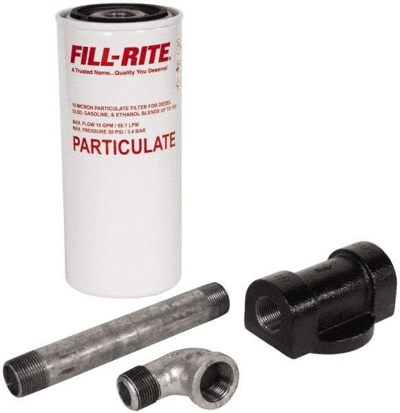 Tuthill - 3/4 Inlet Size, 18 GPM, Pump Filter - 11 Long, 10 Micron Mesh, Cast Iron - Caliber Tooling