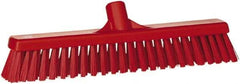 Vikan - 16" Fine Particle Synthetic Push Broom - 2" Bristle Length, Plastic Block, European Threaded Handle Connection - Caliber Tooling