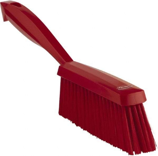 Vikan - 14" OAL, Polyester Staple Set Bench Brush - 2" Bristle Length, 6-3/8" Long Head, Red - Caliber Tooling