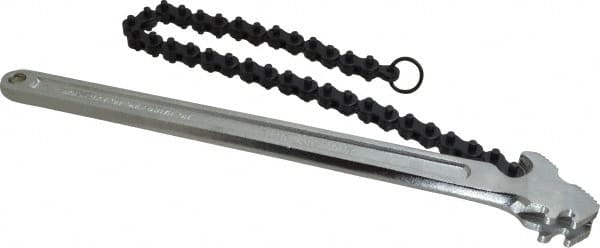 Crescent - 5" Max Pipe Capacity, 18-1/2" Long, Chain Wrench - 5" Actual OD, 14" Handle Length - Caliber Tooling