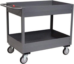 Jamco - 1,200 Lb Capacity, 18" Wide x 30" Long x 35" High Service Cart - 2 Shelf, Steel, Rubber Casters - Caliber Tooling