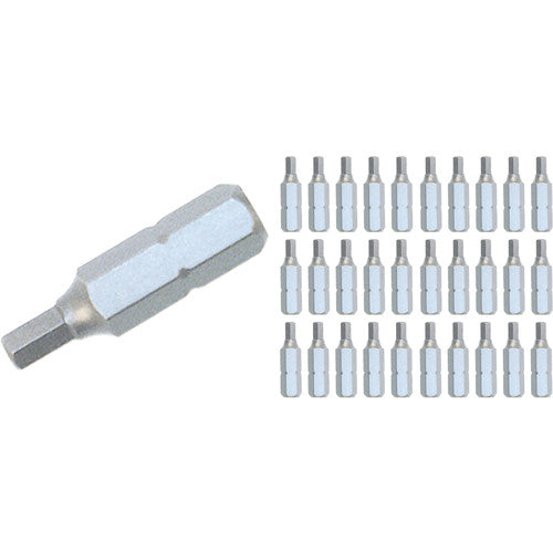 Hex Contractor Grade Insert Bit 2.0mm × 25mm (30 Piece Bulk Pack) - Caliber Tooling