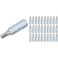 Hex Contractor Grade Insert Bit 2.0mm × 25mm (30 Piece Bulk Pack) - Caliber Tooling