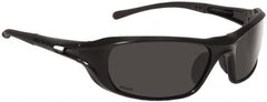 bolle SAFETY - Polarized Gray Lenses, Framed Safety Glasses - Scratch Resistant, Black Nylon Frame, Wrap Around - Caliber Tooling