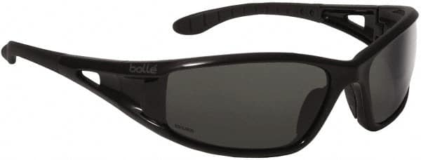 bolle SAFETY - Polarized Gray Lenses, Framed Safety Glasses - Scratch Resistant, Black Nylon Frame, Wrap Around - Caliber Tooling