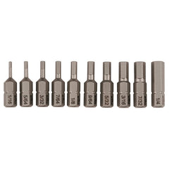 10PC HEX INSERT BIT SET - Caliber Tooling