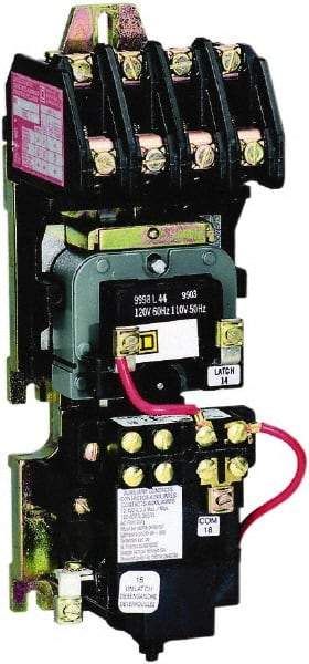 Square D - No Enclosure, 2 Pole, Mechanically Held Lighting Contactor - 20 A (Tungsten), 30 A (Fluorescent), 110 VAC at 50 Hz, 120 VAC at 60 Hz, 2NO Contact Configuration - Caliber Tooling