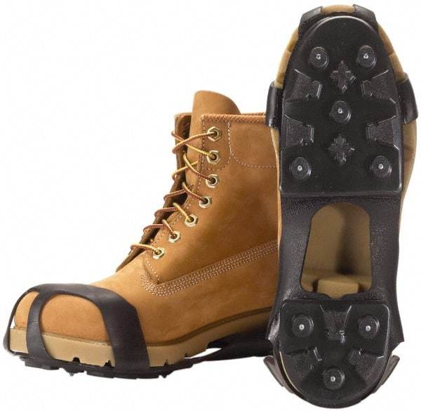 Winter Walking - Size 5-6.5, (Women's Size 4.5-6) Overboot Cleat - Steel Studs Traction, Black - Caliber Tooling