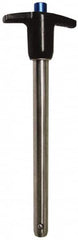 Gibraltar - 1/4" Diam, 1" Usable Length, T Handle, Quick Release Pin - Grade 4130 Steel, Zinc-Plated Finish - Caliber Tooling